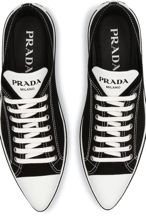 prada pointed toe sneakers|prada shoes sneakers men.